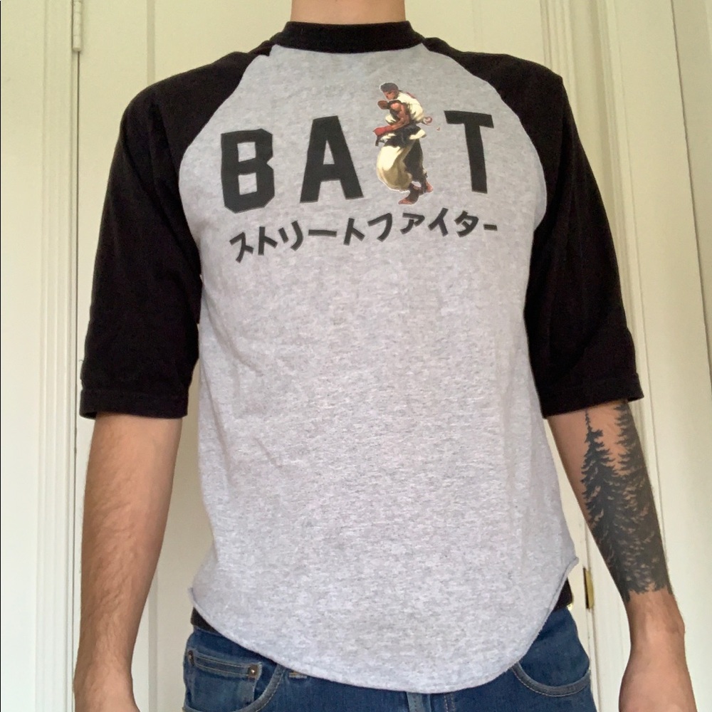 Bait X Street fighter ryu baseball tee.